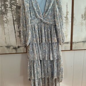 Astr Blue Floral Maxi Dress